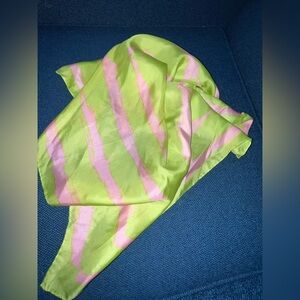 Vintage 80s Lime green & Pink scarf